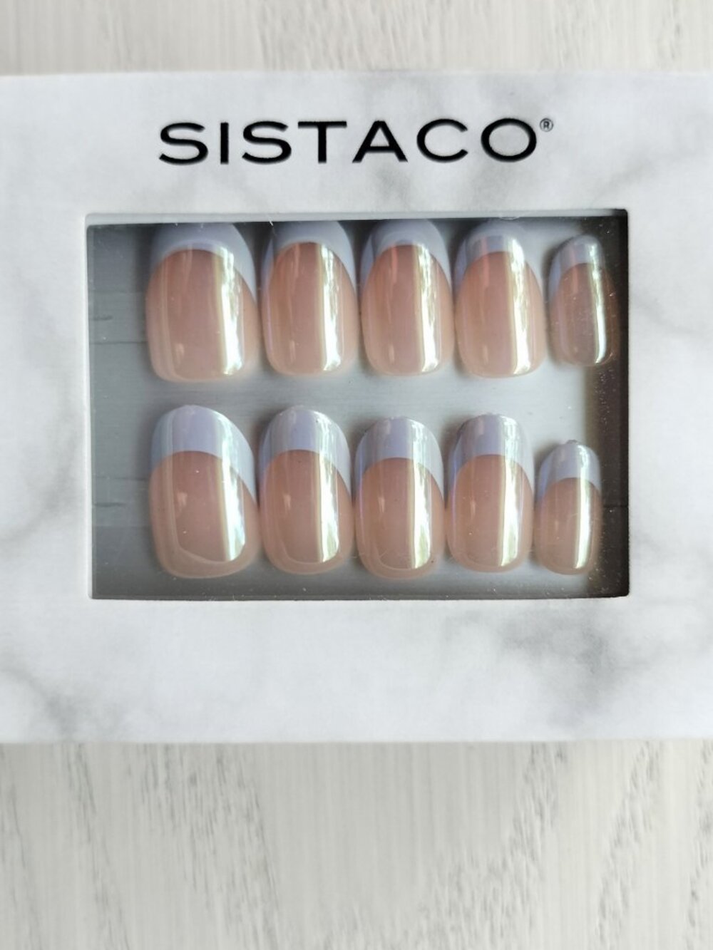 Sistaco Sustainable Nails Opal Candy Oval Medium Press On Nails Kit